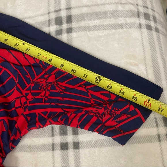 Sangria Womens Dress 3/4 Sleeve V Neck Knee Length Size 14 Red/Blue - Picture 11 of 16